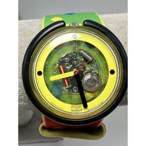 Vintage‎ Pop Swatch PWBK113 AG1988 Rainbow Dots New Battery 46MM 10.5" Rare R57